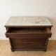 Antique wooden and white marble chest of drawers with 4 drawers.
