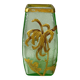 Montjoye Legras vase with frosted green and gold chrysanthemums