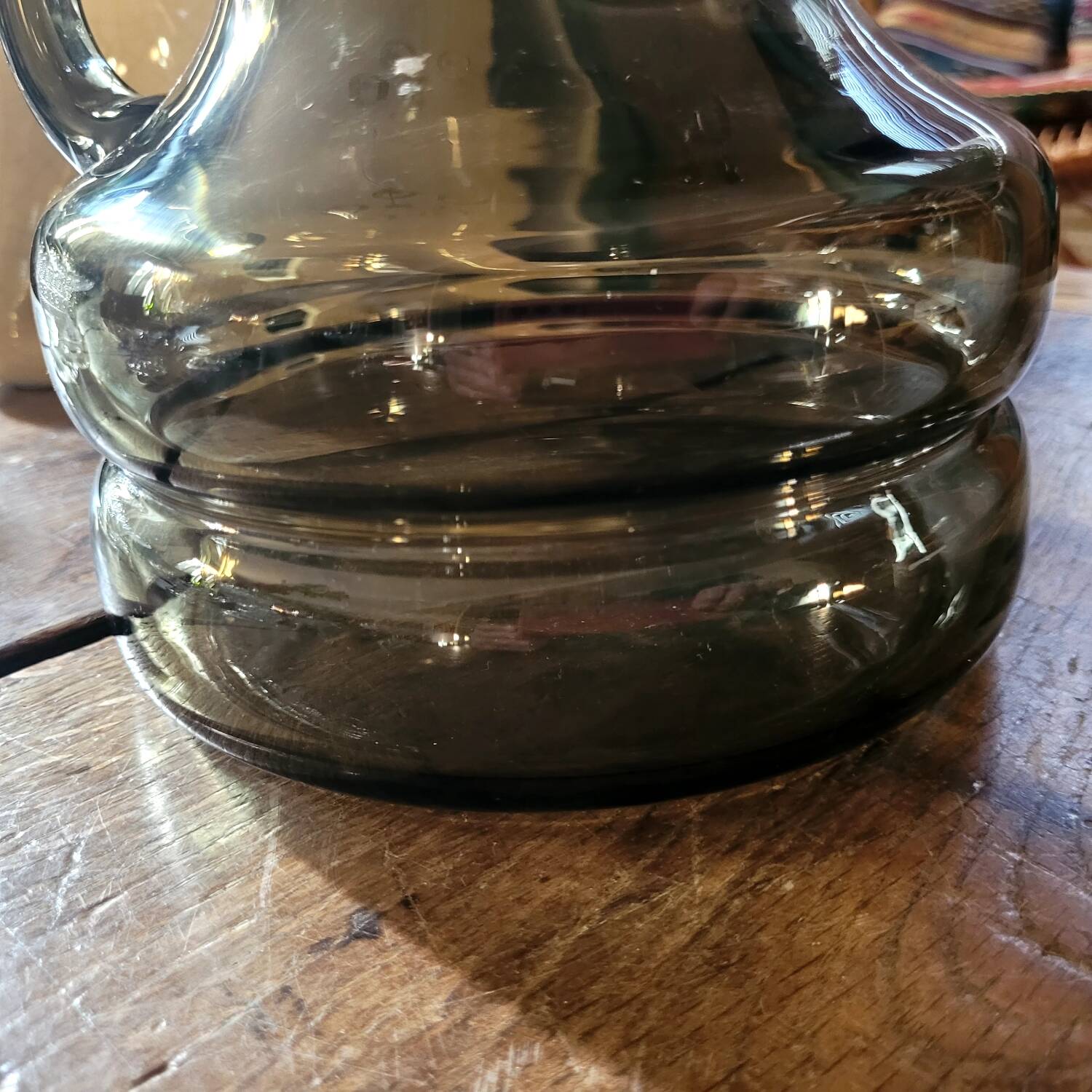 Blown smoked glass pitcher 60-70