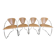 Set of 4 Linda armchairs by Arrben in camel leather with a chrome frame.