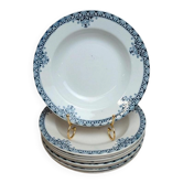 Lot de 9 assiettes creuses Terre de Fer St Amand modèle Andrinople
