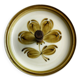 Plat à fromages en céramique décor floral vert