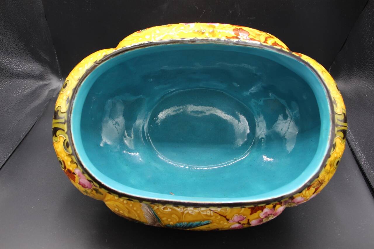 19th-century earthenware jardinière attributed to Felix Optat Milet.