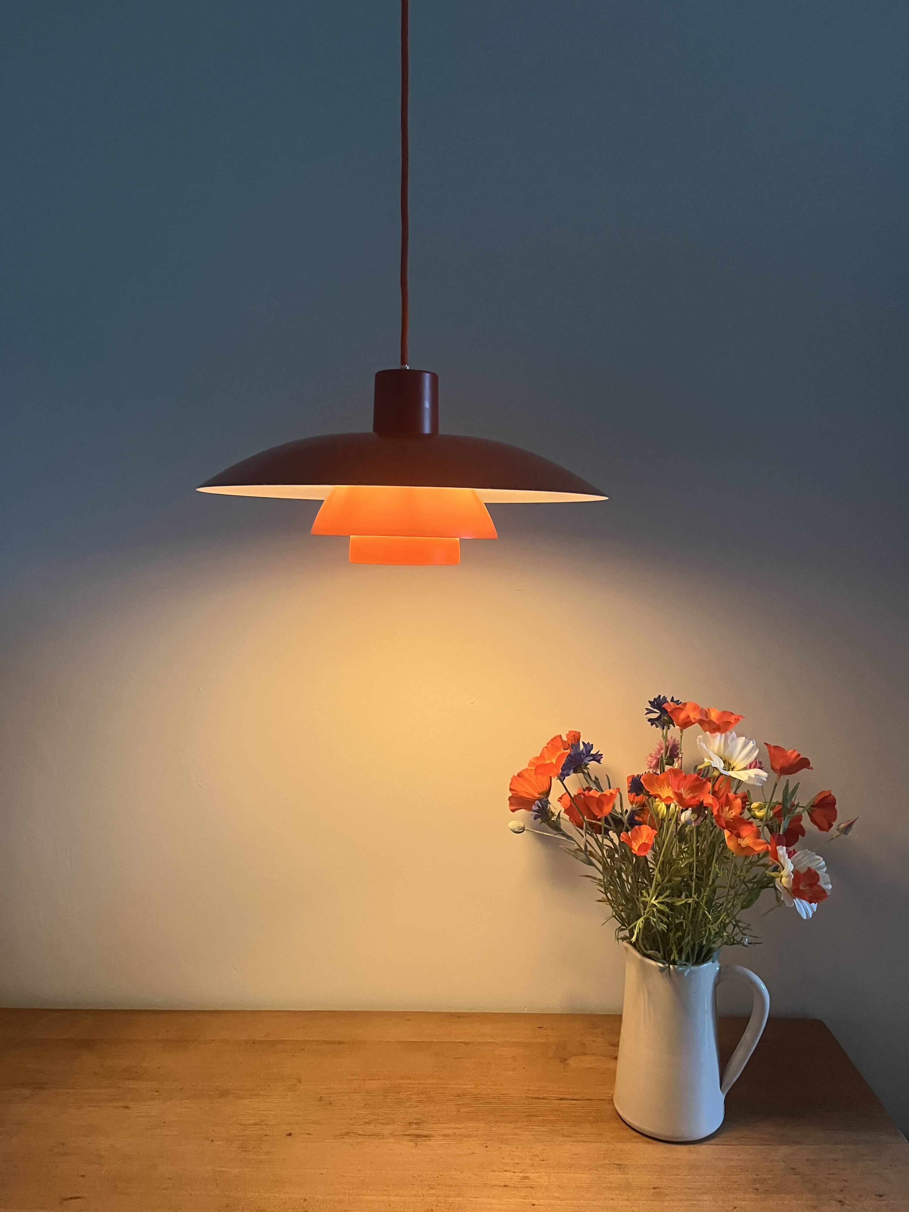 Vintage Louis Poulsen PH4/3 red - Poul Henningsen - danish design pendant