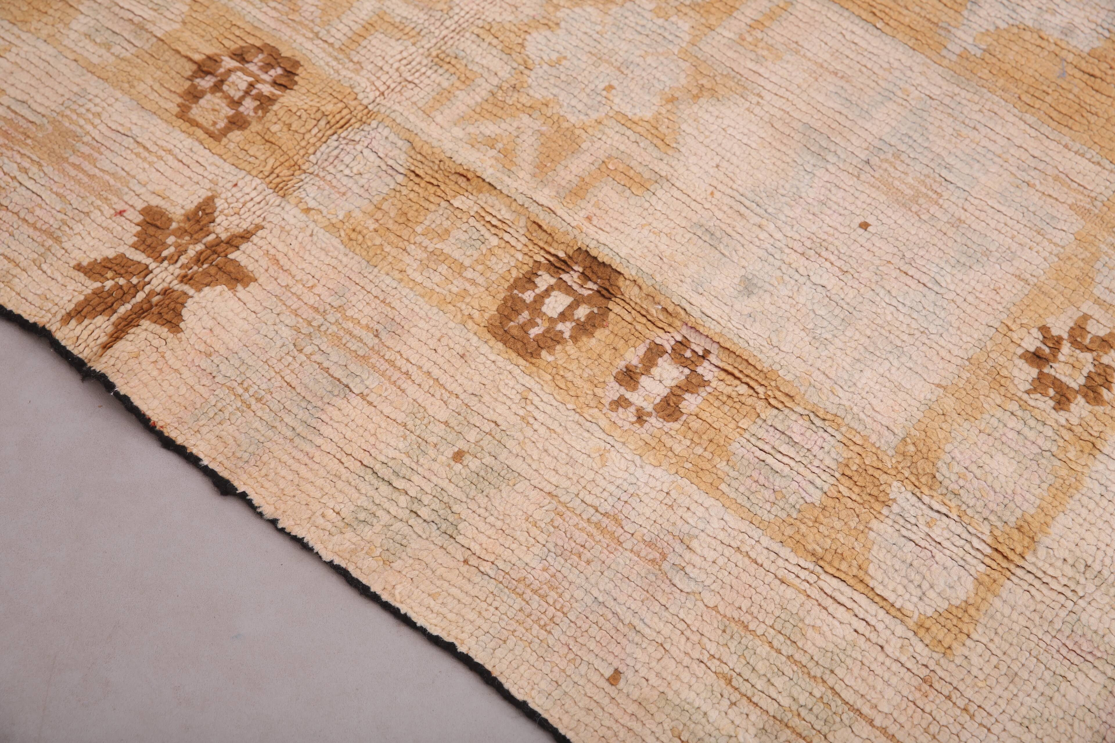 Yellow Vintage Moroccan Rug 181 x 314 cm, Berber Wool Rug, Bohemian Rug