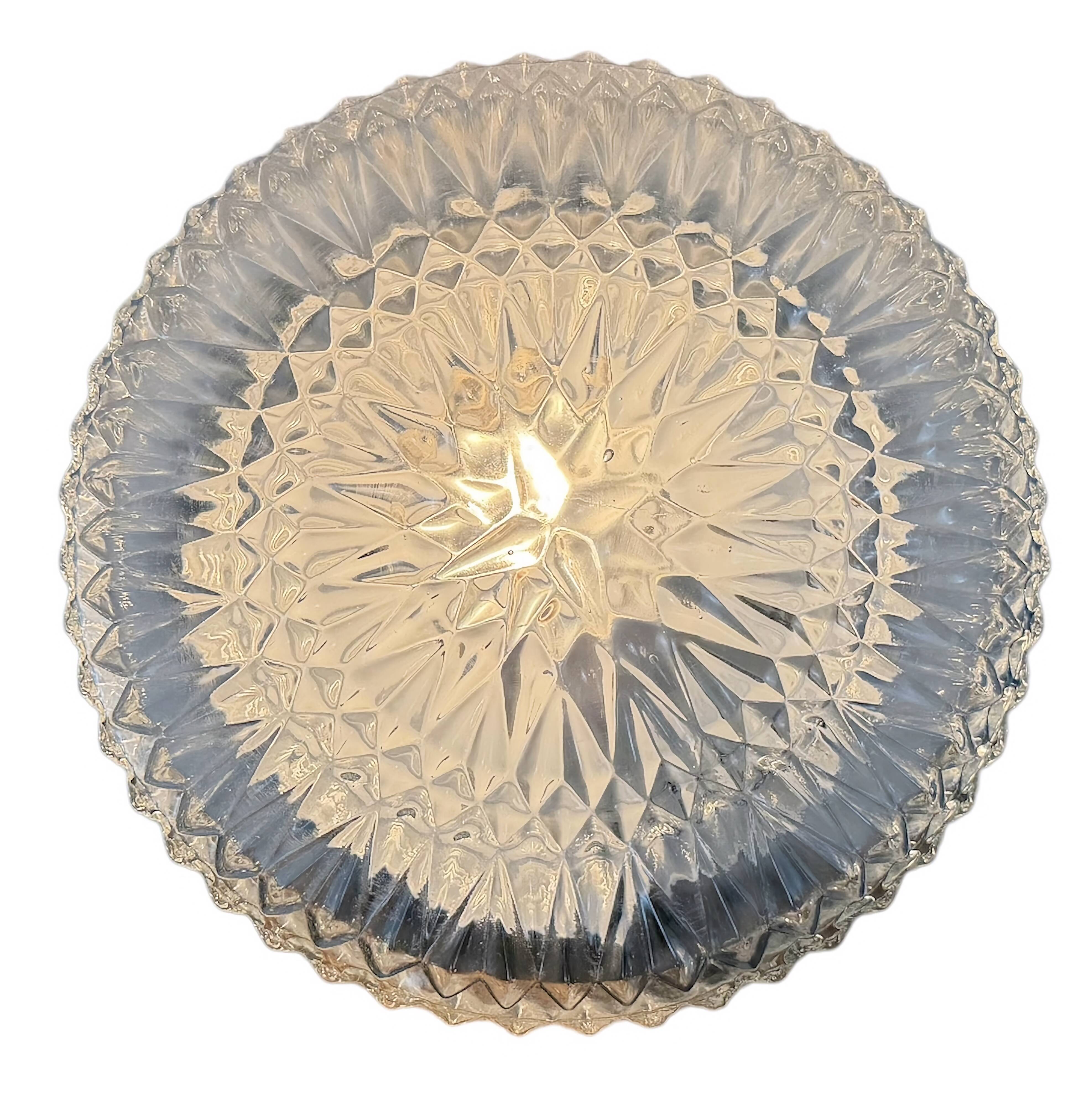 Vintage Glass Wall or Ceiling Light, 1970s