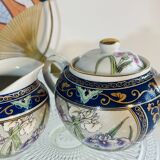 Small milk jug and sugar bowl from Japan with floral patterns from the 1930s/1940s.