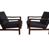 Dark Blue B-7752 Armchairs by Zenon Bączyk for Swarzędzkie Fabryki Mebli, 1960