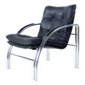 Fauteuil de salon chromé du milieu du siècle par Viliam Chlebo pour Kodreta, Tchécoslovaquie, années 1980