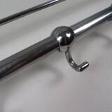 Wall-mounted coat rack Bauhaus / Art Deco in chrome metal, 1920s