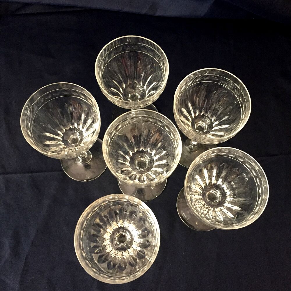 Suite of 6 stemmed glasses for cooked or digestive crystal wine size