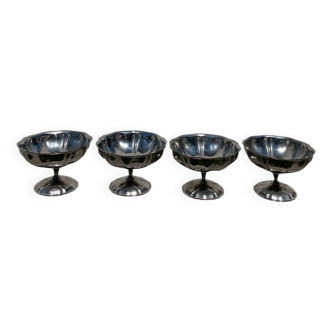 4 stainless steel cups 1970