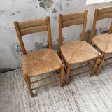 Set of 4 straw chairs circa Dordogne
