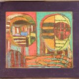Huile sur toile "Humanoid" par Patrick BOUDON (1944-2019)