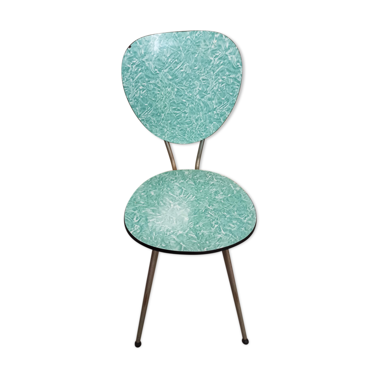 Formica chair green marbled effect