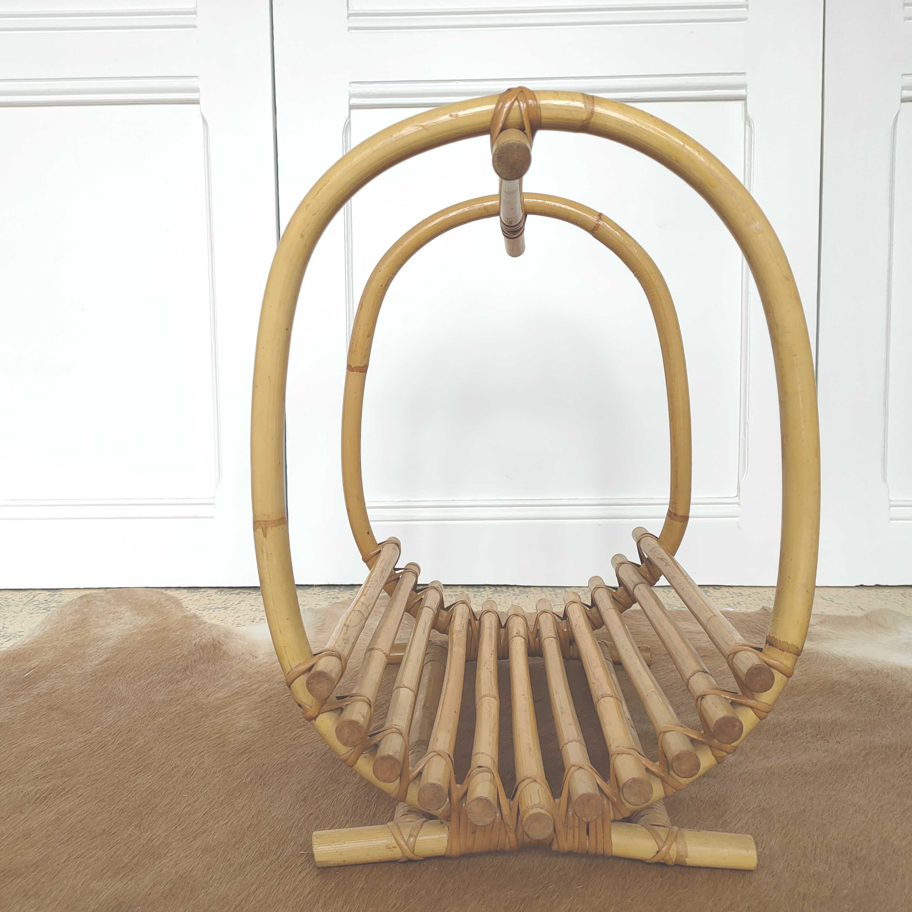 Basket door logs in bamboo rattan