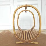 Basket door logs in bamboo rattan