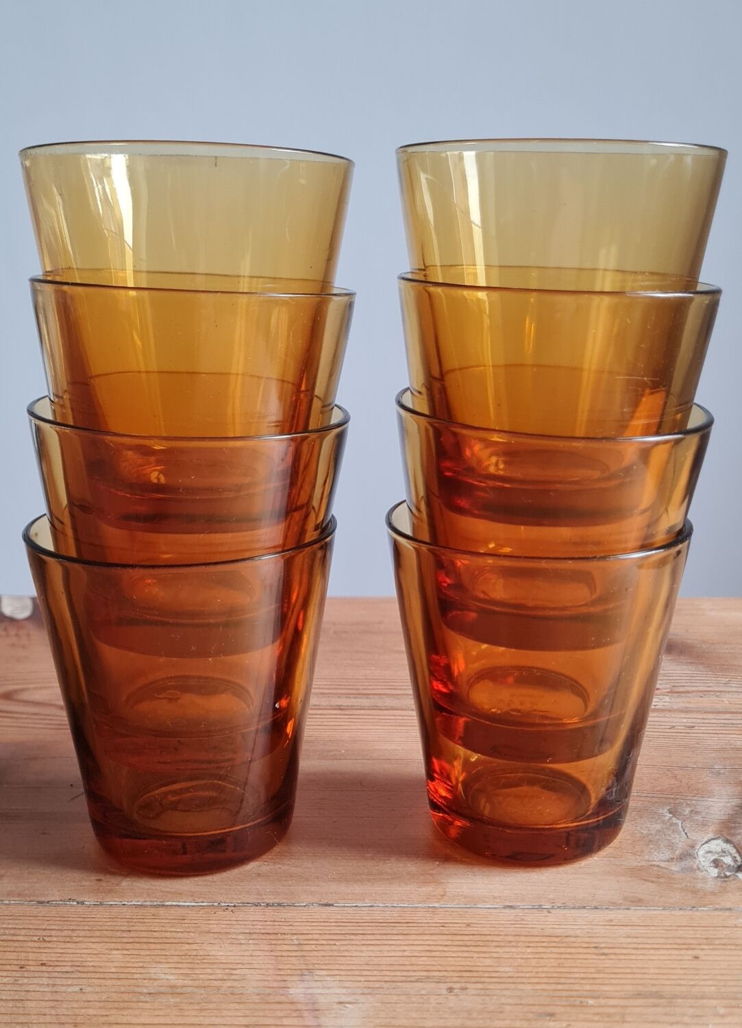 Set de 8 verres ambrés Duralex