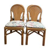 Ensemble de 4 chaises en rotin, dans l'esprit de Gabriela Crespi