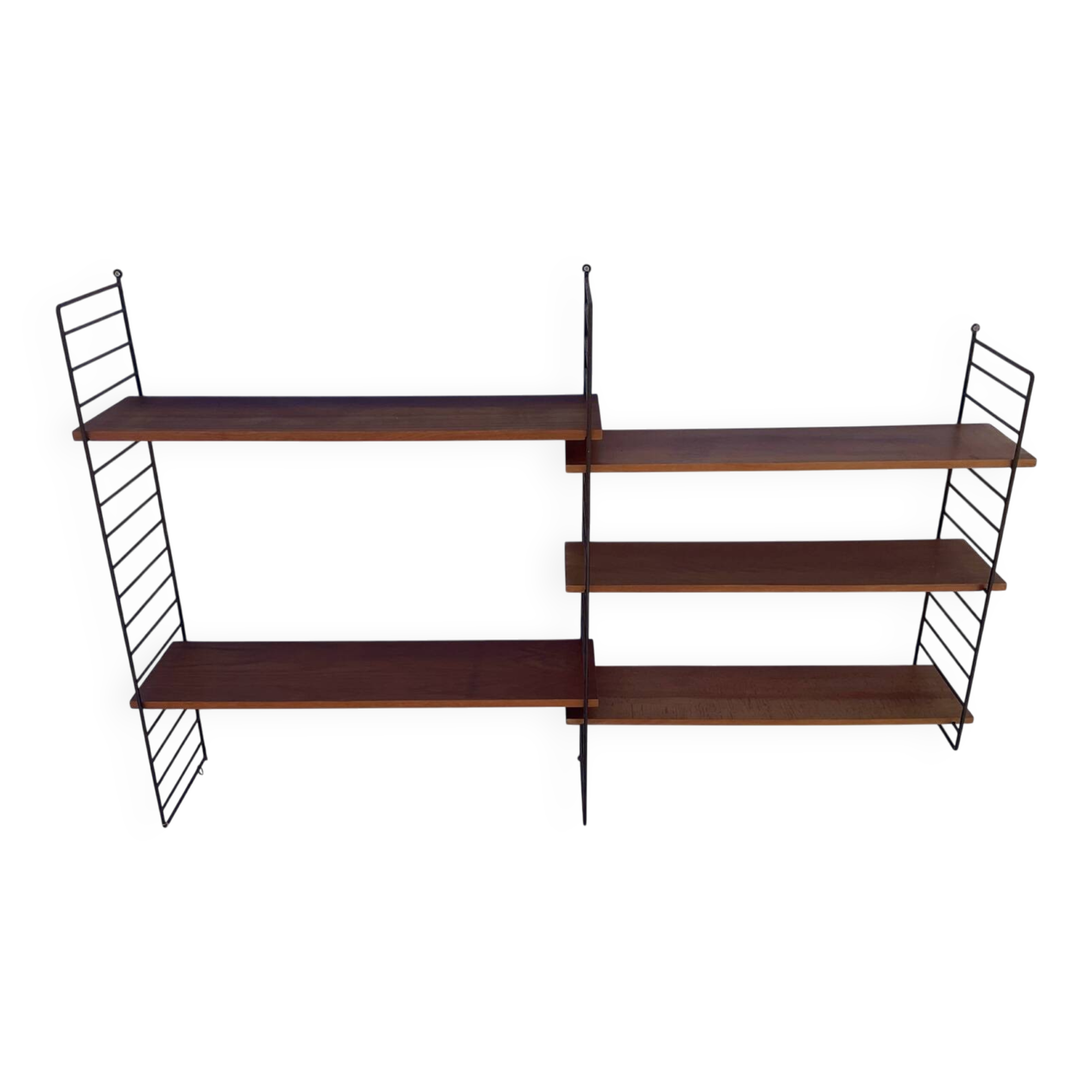 1960s String shelf in teak and metal