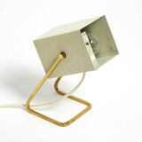 Great Mid Century metal bedside lamp with brass base by Kaiser Leuchten