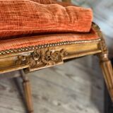 Pair of transitional carved wooden armchairs, 18th century