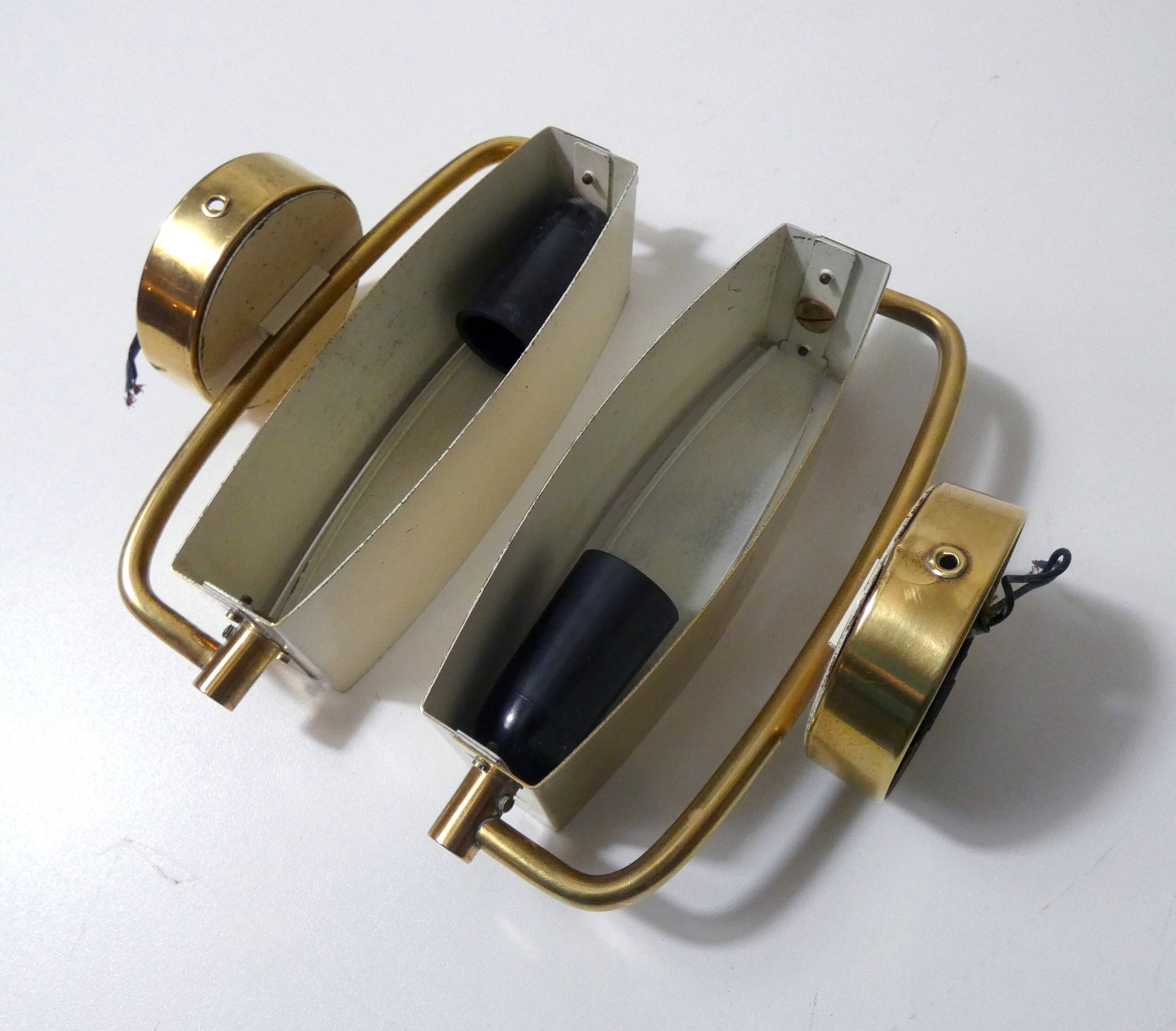 Pair of Jacques Biny mid-century design wall sconces