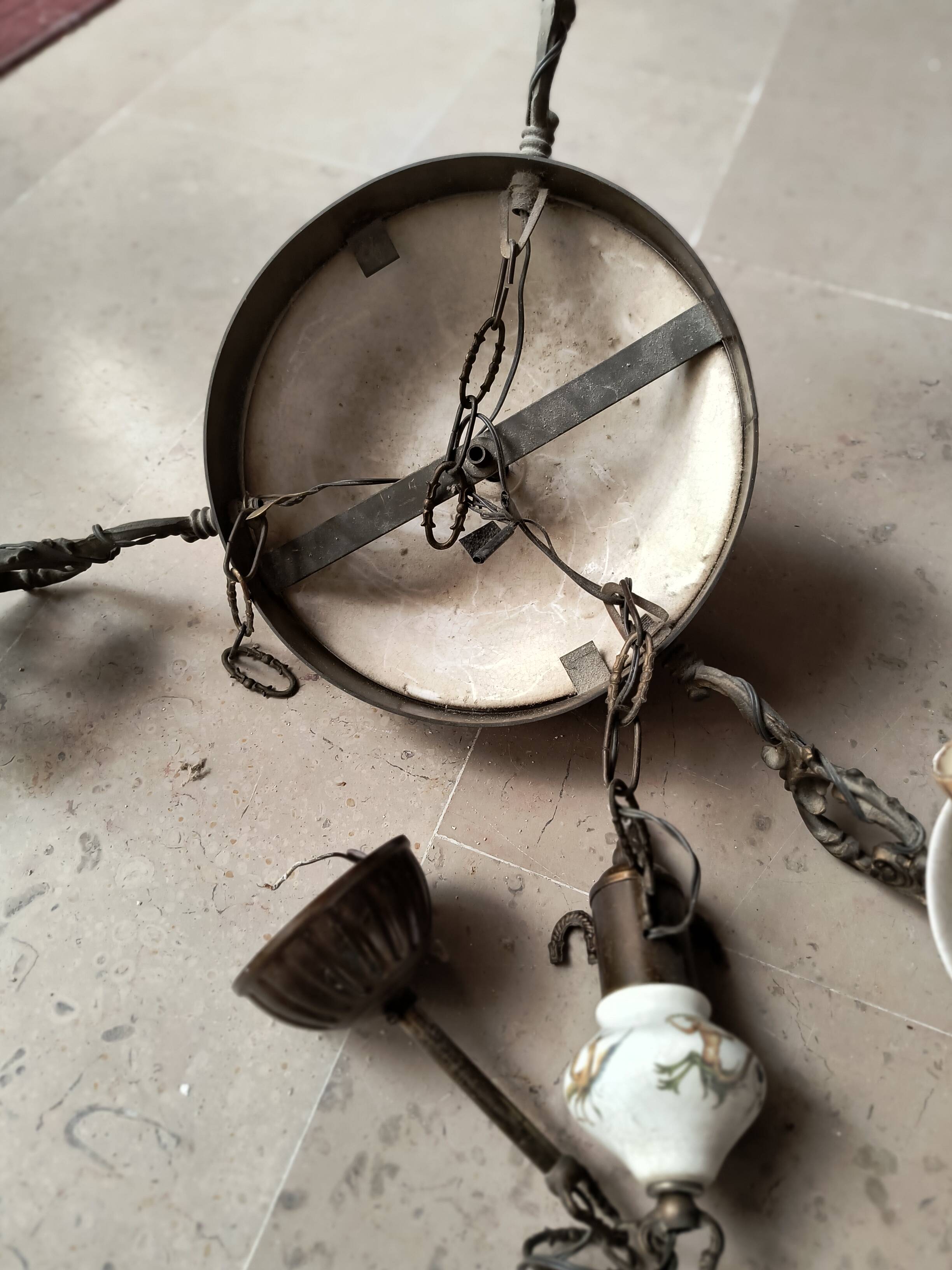Lustrous bronze, copper and gien-style earthenware.
