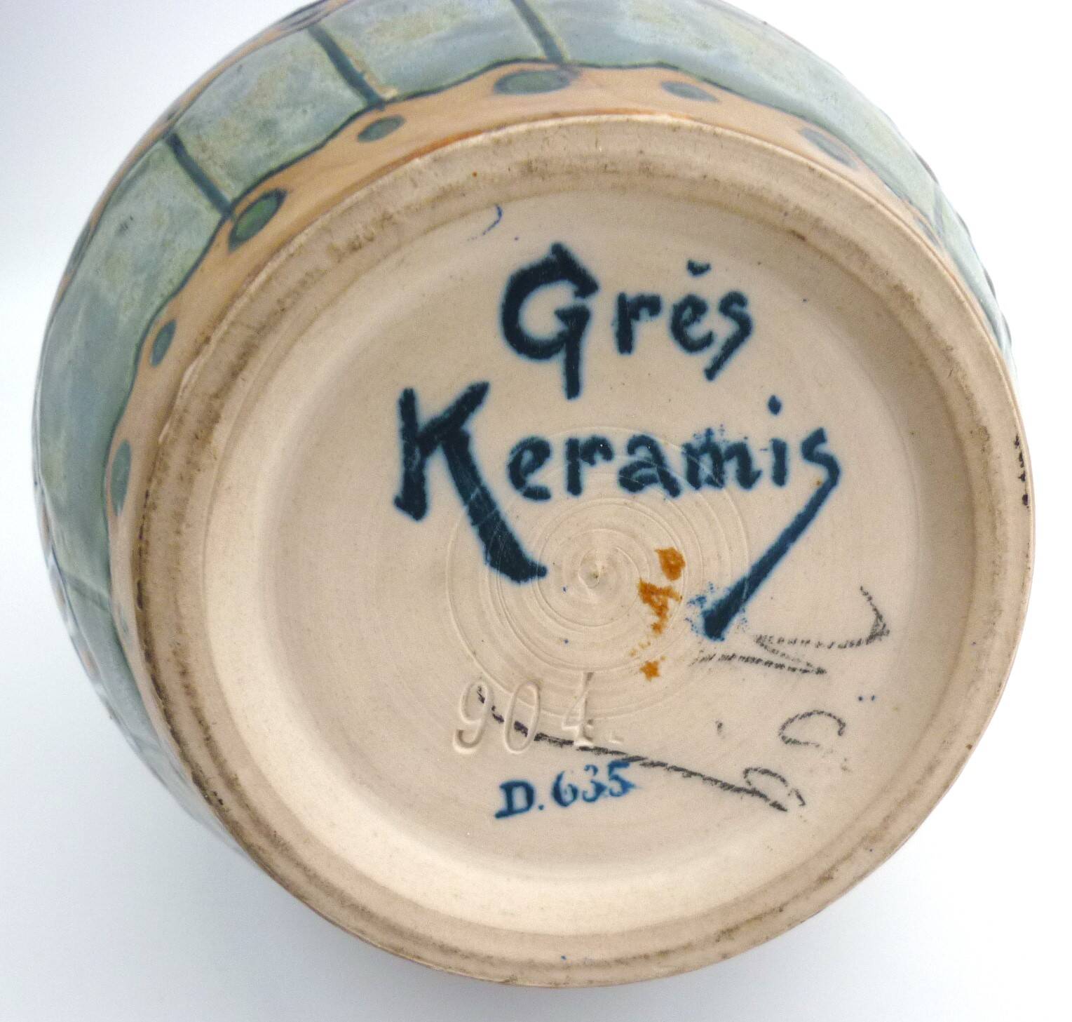 Vase en grés émaillé, art déco vers 1920, signé Kèramis, Charles Catteau