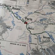 Vintage school map MDI FRANCE The Seine