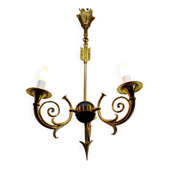 Lustre Empire Flèche 3 lumières Bronze