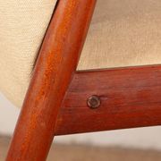 2 Scandinavian armchairs in teak and fabric, new, Gerhard Berg/Westnofa 1960.