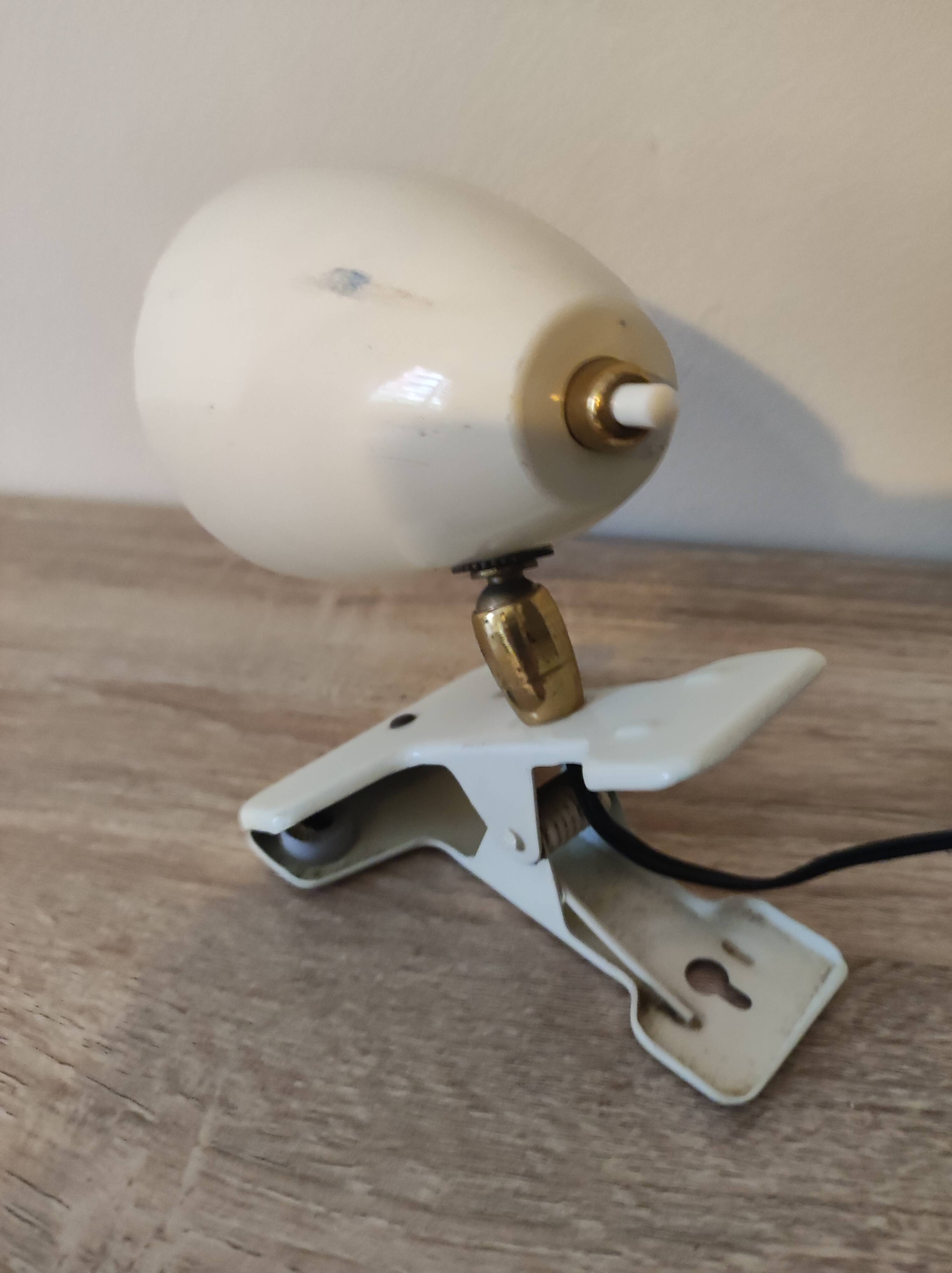 Lamp casserole reader lamp spot with ball joint clip brass vintage