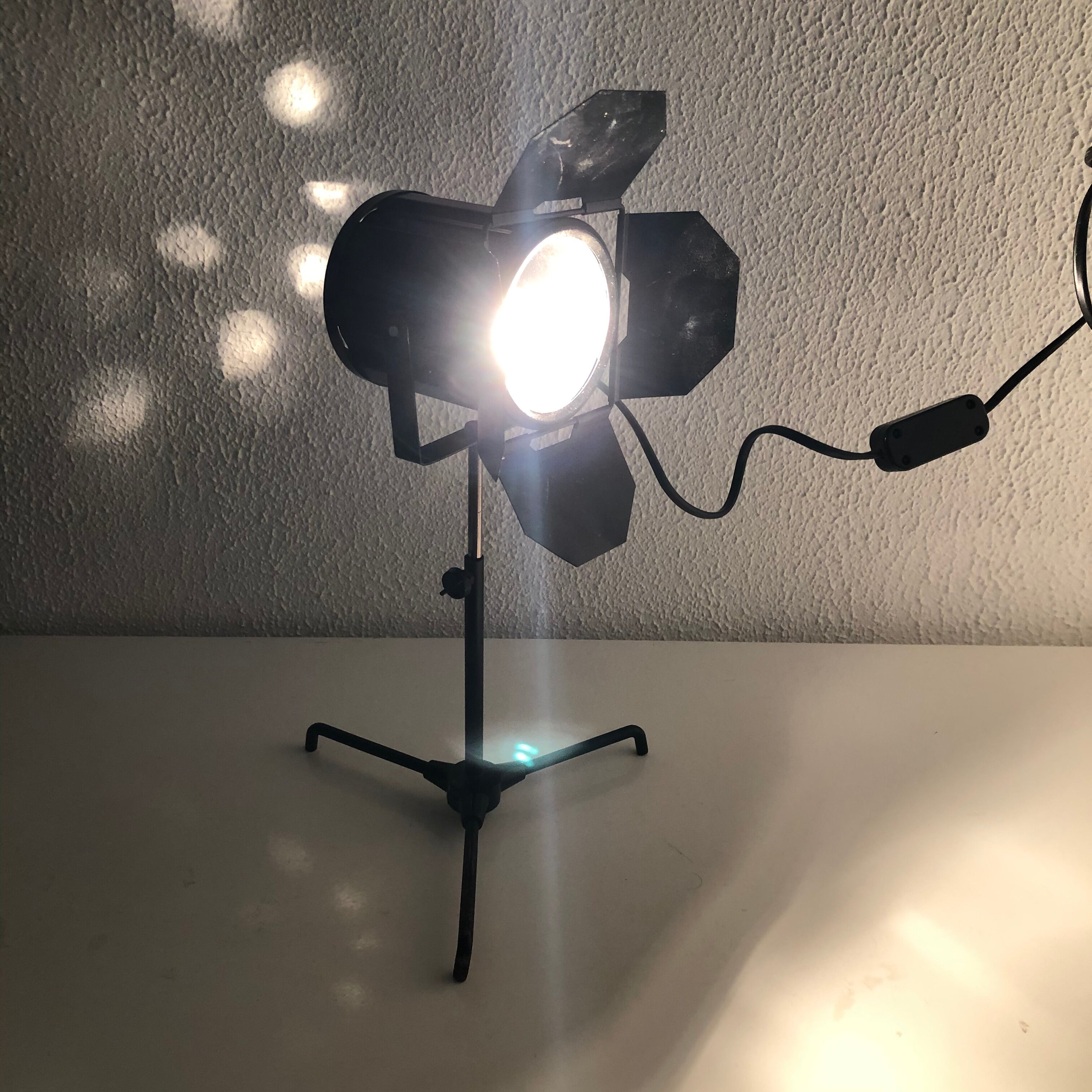 Vintage black projector lamp 1970 - 40 cm