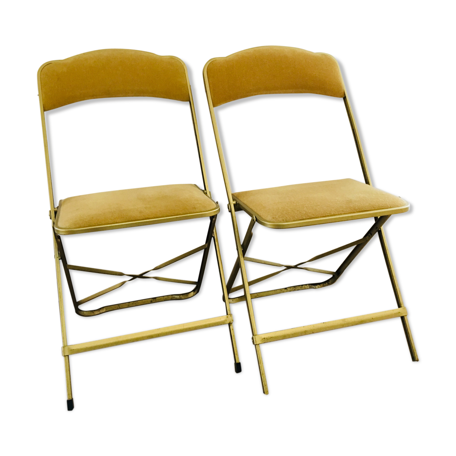 Lot de 2 chaises pliantes en velours