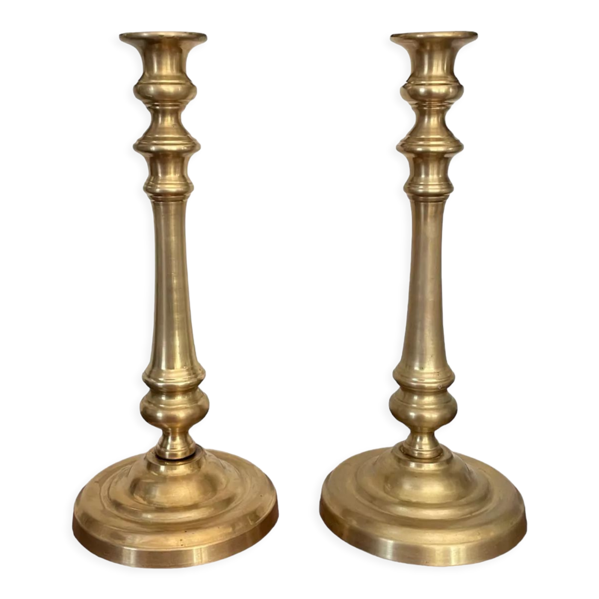 Pair of brass candle holders 28,5cm