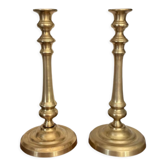 Pair of brass candle holders 28,5cm