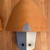 Vintage wood and metal wall lights, France 1980s