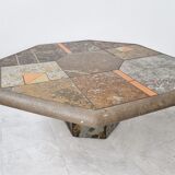 Brutalist slate coffee table, 1970sBrutalist slate coffee table, 1970s