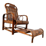 Mid century rattan and bamboo garden chair, 1950s