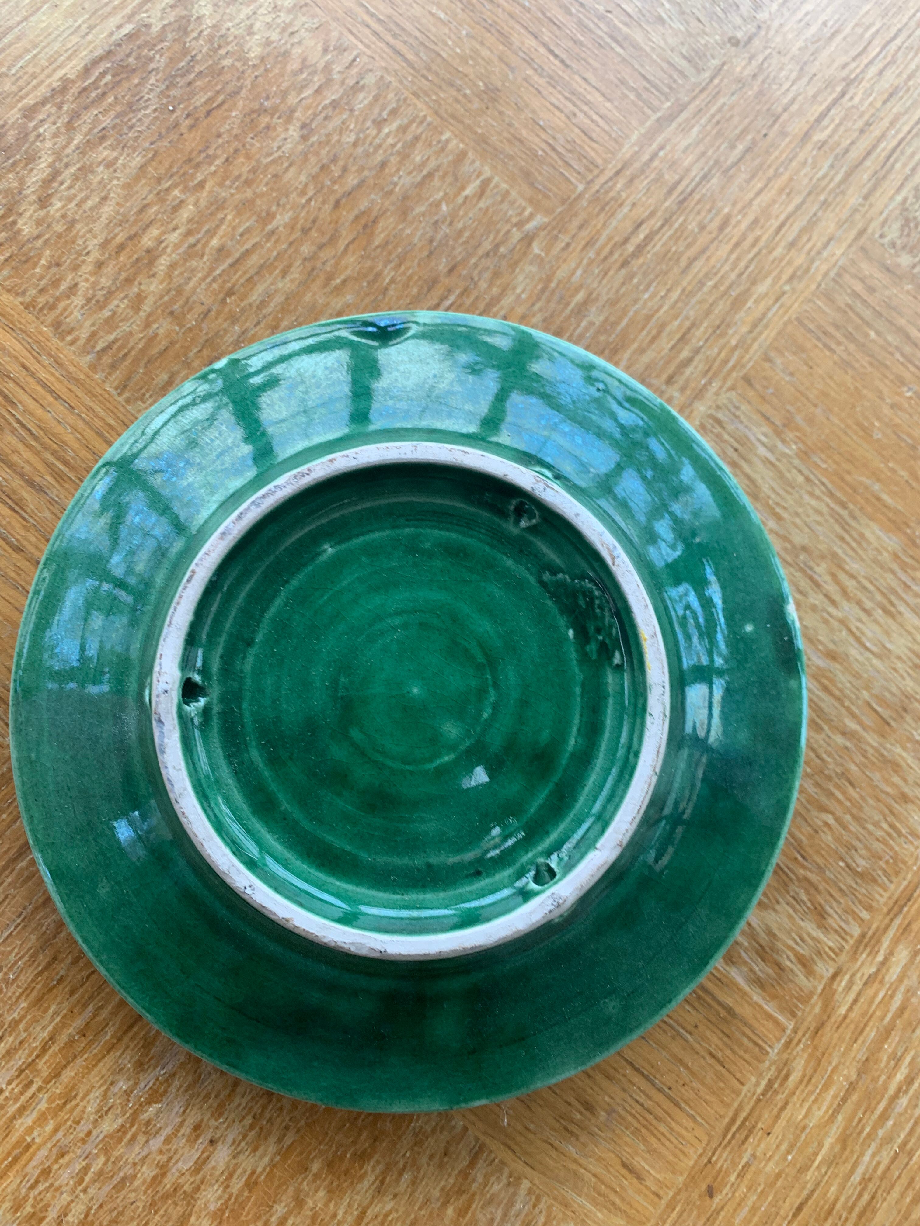 Collector's plate, slurry, fruit, vintage glazed ceramic