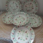 6 Digoin and Sarreguemines soup plates