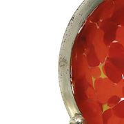 Art Nouveau sugar bowl, silver-plated brass, orange glass, Germany, early 20th century