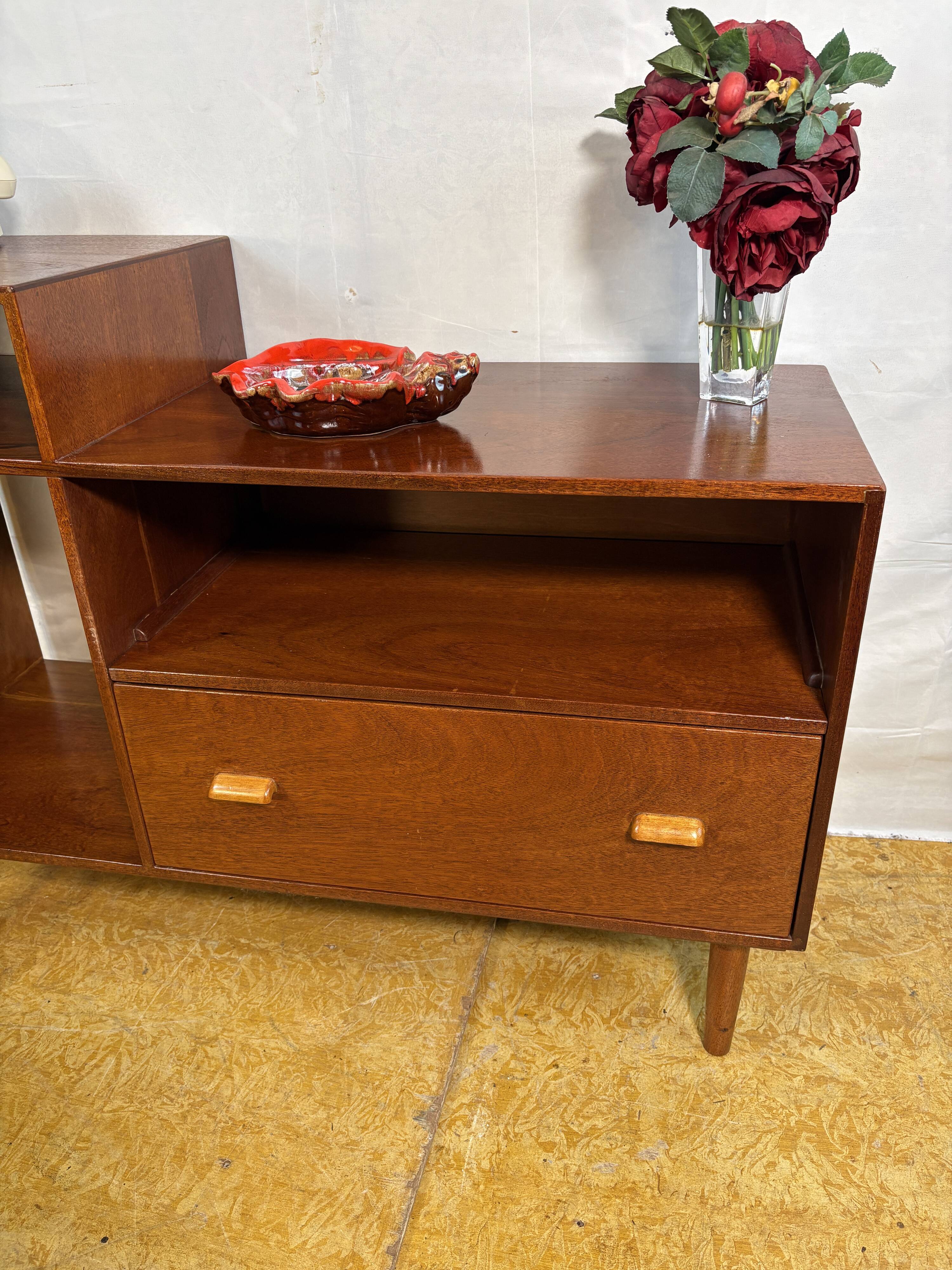 Mid Century Retro Teak Telephone Seat / Media Cabinet (Circa 1960)  A super