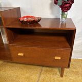 Mid Century Retro Teak Telephone Seat / Media Cabinet (Circa 1960)  A super