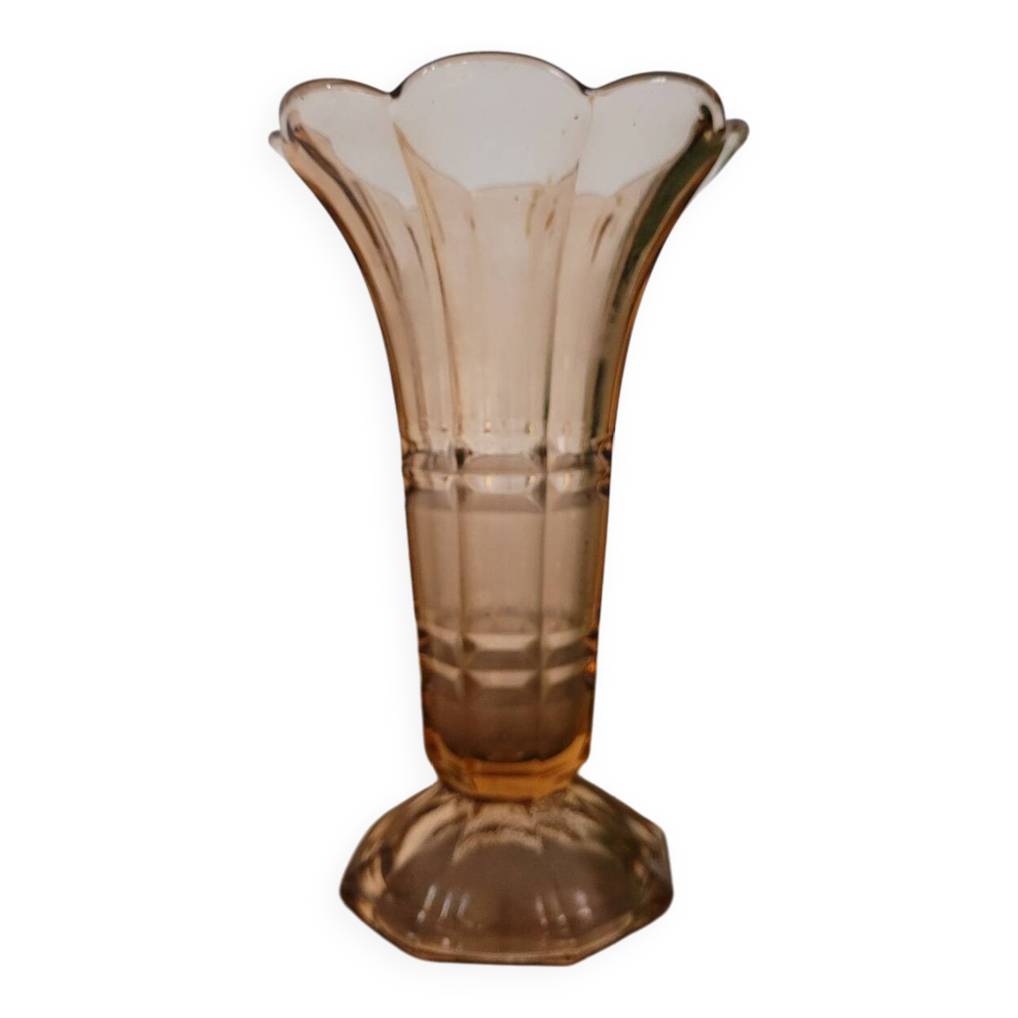 Large pink art deco vase