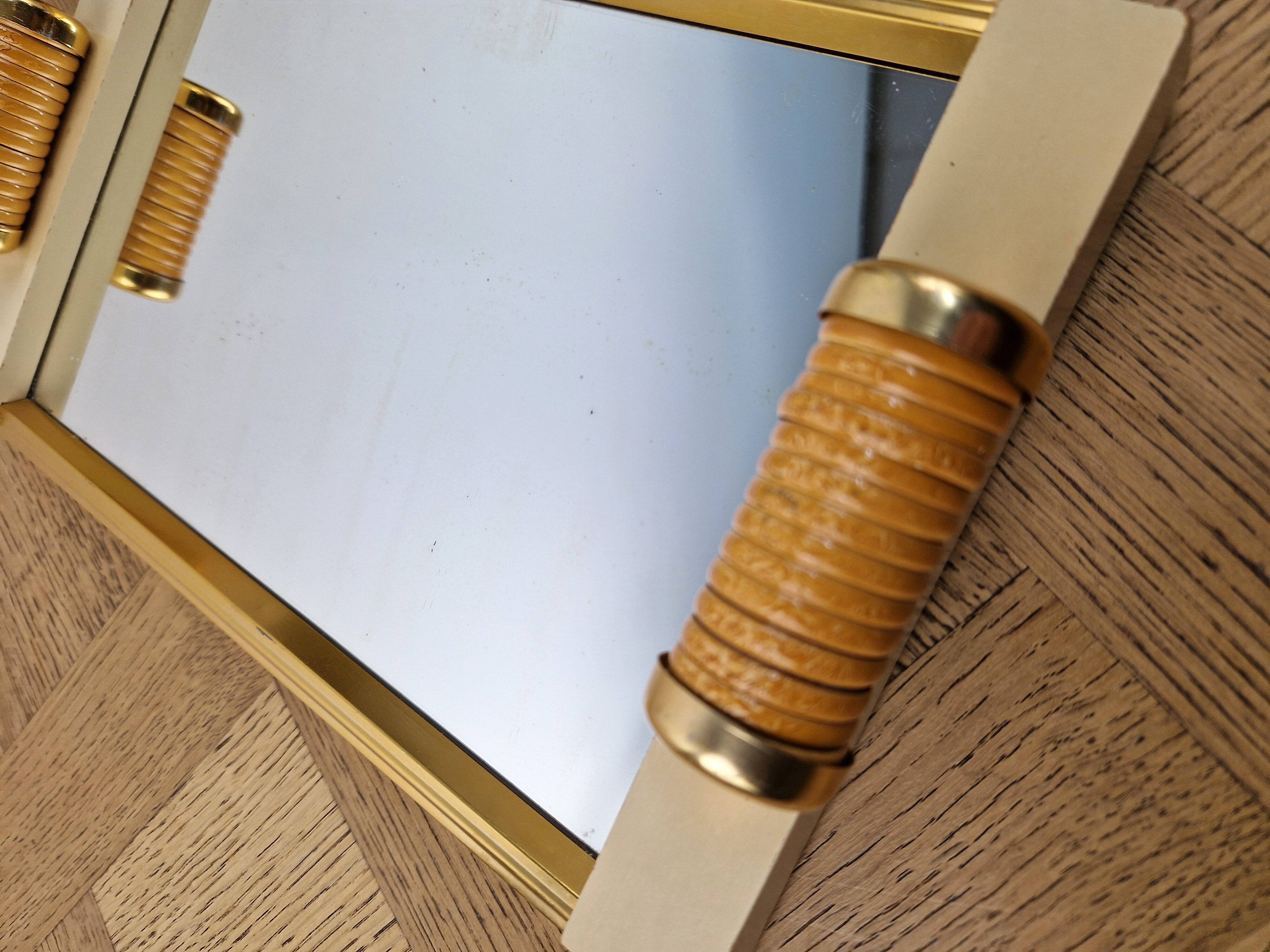 Plateau de service miroir art déco