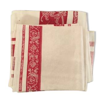 Nappe ancienne et 10 serviettes