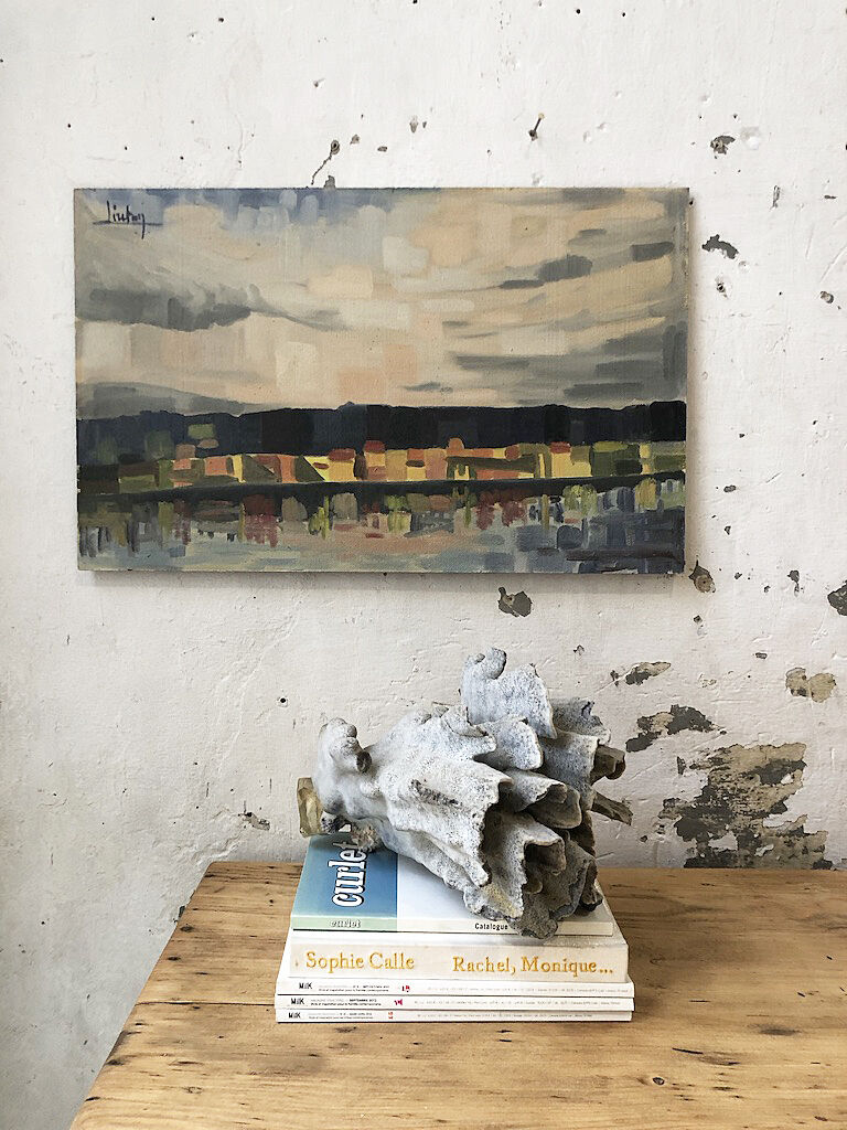 Painting abstract oil landscape