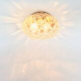 Large Amber Bubble Glass Ceiling Light by Helena Tynell for Limburg, Germany, 1960s